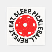 Eet Slaap Pickleball Herhaal Servet (Voorkant)