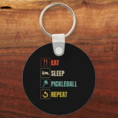 Eet slaap pickleball herhalen sleutelhanger (Voorkant)