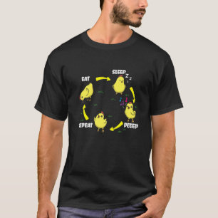 Eet Slaap Piep Herhaal Kippenfluisteraar Kip L T-shirt
