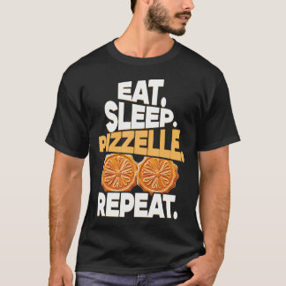 Eet Slaap Pizzelle Herhaal Italiaanse Wafelhoek Ko T-shirt