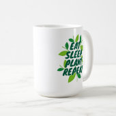 Eet Slaap Plant Herhaal Gardener's Coffee mok Gift (Voorkant rechts)