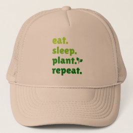 Eet Slaap Plant Herhaal Tuinier Tuinieren Liefhebb Trucker Pet