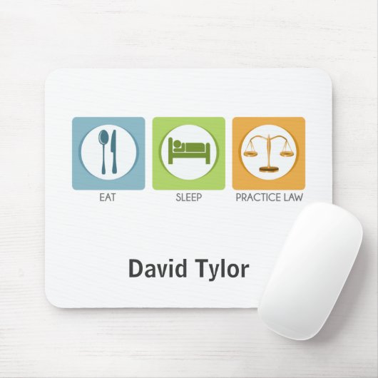 Eet slaap, praktijkrecht muismat (Met muis)