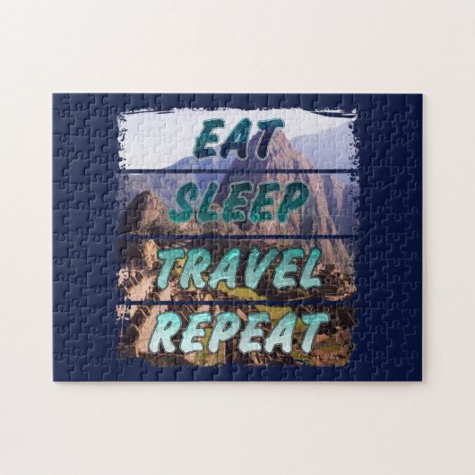 Eet slaap reizen herhalen - Machu Picchu, Peru Legpuzzel (Horizontaal)