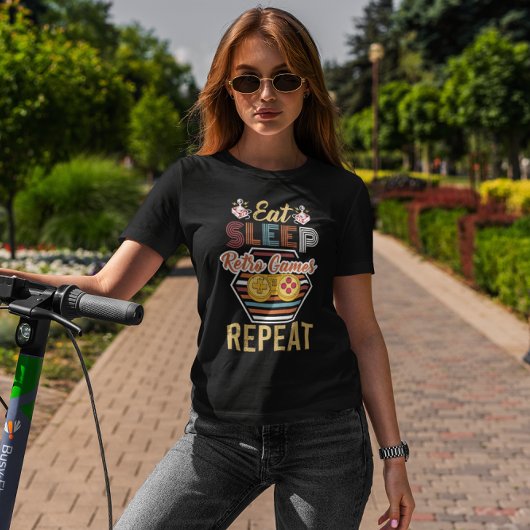 Eet Slaap Retro Games Herhaal - Videogame T-shirt