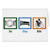 Eet Slaap Ride Grappige Fietser Kaart (Voorkant Horizontaal)
