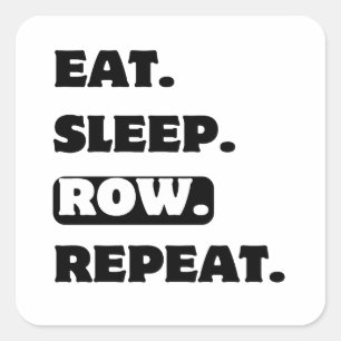 Eet slaap roeien herhalen grappige sticker