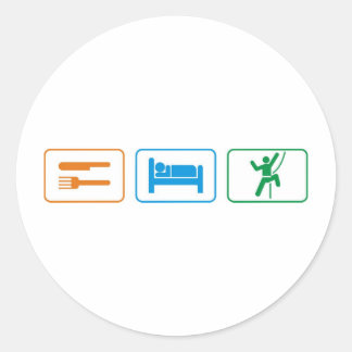 Eet slaap - rotsklimmen ronde sticker