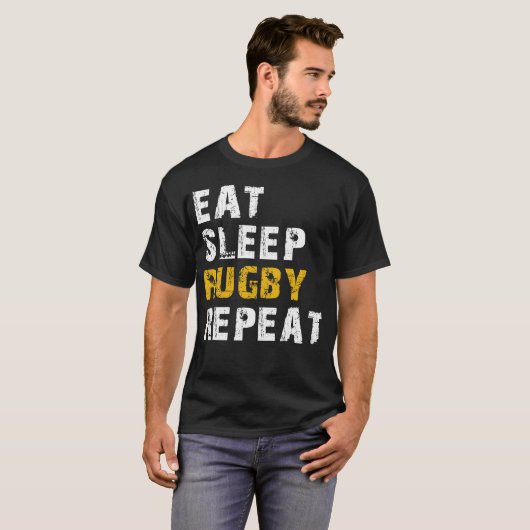 eet slaap rugby t-shirt (Voorkant volledig)