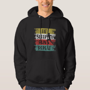 Eet Slaap Run Herhaal Grappige Cross Country Marat Hoodie