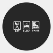 Eet Slaap Schaats Herhaal Schaatsen Life Minimal S Ronde Sticker (Voorkant)