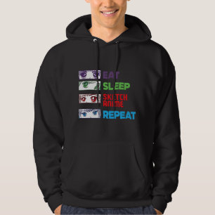 Eet Slaap Schets Anime Herhaal Schetsen Grappig An Hoodie