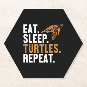 Eet slaap schildpadden Herhaal schildpad geschilde Kartonnen Onderzetters