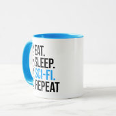 Eet slaap Sci-Fi Herhaal Mok (Voorkant links)