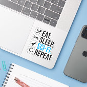Eet slaap Sci-Fi Herhaal Sticker (Laptop met iPhone)