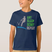 Eet slaap SCOOT Herhaal stuntelen kinder t-shirt m (Voorkant)