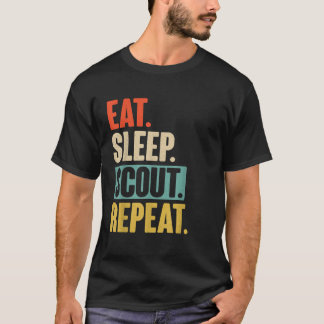 Eet Slaap Scout Herhaal Retro Scouting T-shirt