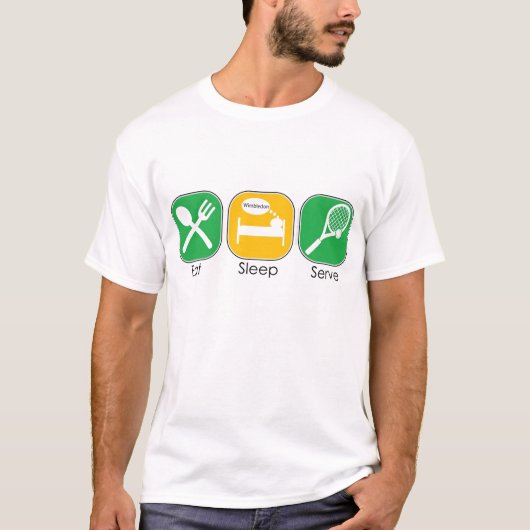 Eet slaap serveren t-shirt (Voorkant)