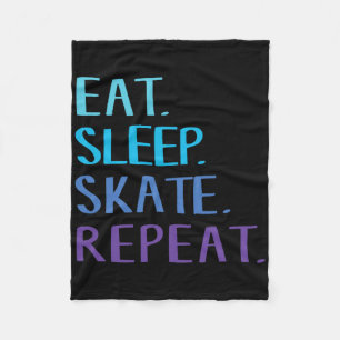 Eet Slaap Skate Herhaal - IJsschaatsen of Roller S Fleece Deken