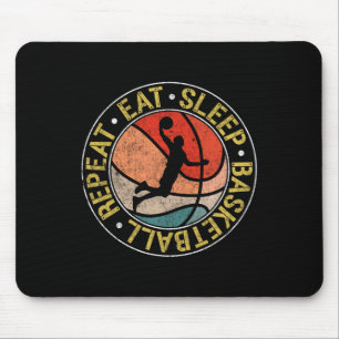 Eet Slaap Sketll Herhaal Retro Dunking Muismat