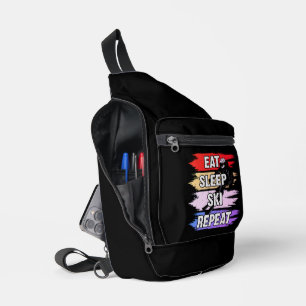 Eet Slaap Ski Herhaal Bold Ski Lover Design Sling Bag
