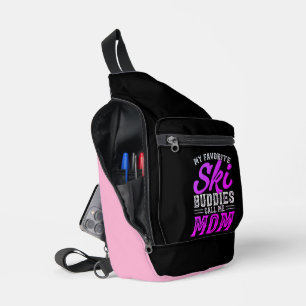 Eet Slaap Ski Herhaal Bold Ski Lover Design Sling Bag