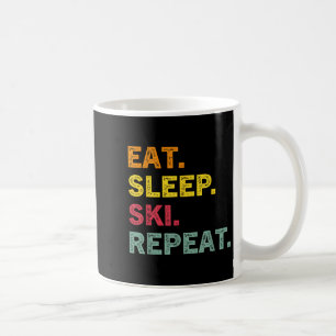 Eet Slaap Ski Herhaal Ski Winter Vakantie Skiën Re Koffiemok