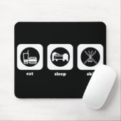 Eet. Slaap. Ski. Mousepad Muismat (Met muis)