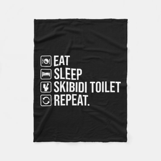 Eet Slaap Skibidi Toilet Herhaal Grappig Skibidi T Fleece Deken (Voorkant)