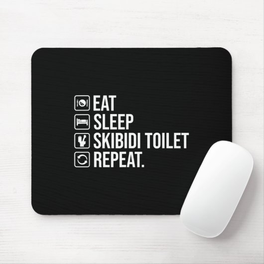 Eet Slaap Skibidi Toilet Herhaal Grappig Skibidi T Muismat (Met muis)