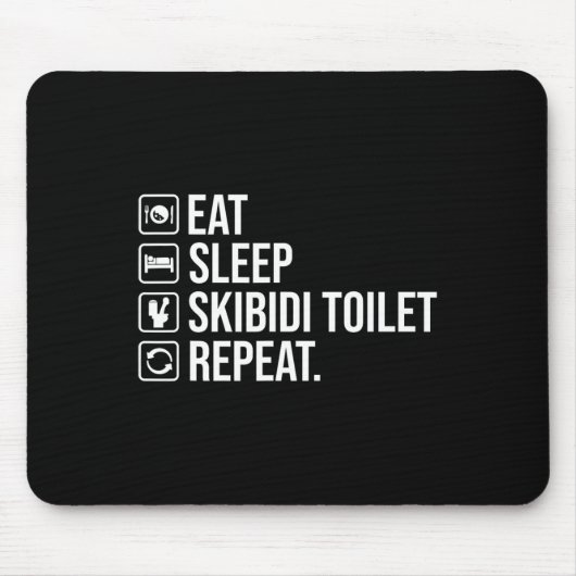 Eet Slaap Skibidi Toilet Herhaal Grappig Skibidi T Muismat (Voorkant)