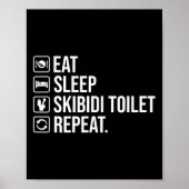 Eet Slaap Skibidi Toilet Herhaal Grappig Skibidi T Poster (Voorkant)