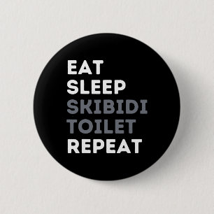 Eet Slaap Skibidi Toilet Herhaal Grappig Skibidi T Ronde Button 5,7 Cm