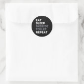 Eet Slaap Skibidi Toilet Herhaal Grappig Skibidi T Ronde Sticker (Tas)