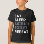 Eet Slaap Skibidi Toilet Herhaal Grappig Skibidi T T-shirt (Voorkant)