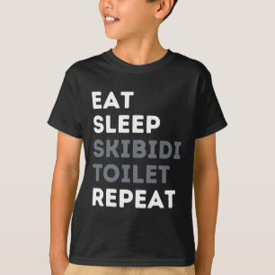 Eet Slaap Skibidi Toilet Herhaal Grappig Skibidi T T-shirt