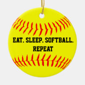 Eet. Slaap. Softball. Herhaal. Keramisch Ornament (Voorkant)
