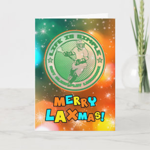 Eet, Slaap, Speel Lacrosse Kerstmis Kaart