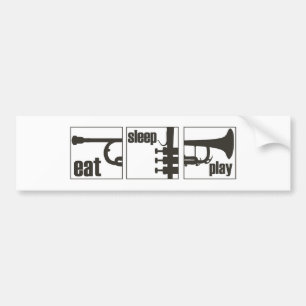 Eet. Slaap. Speel. Trumpet Bumpersticker