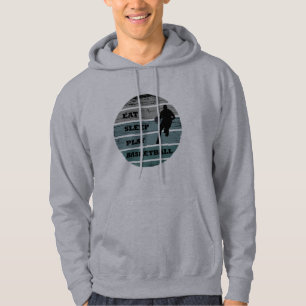 Eet slaap spelen basketbal retro speler hoodie