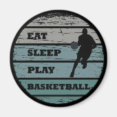 Eet slaap spelen basketbal retro speler magneet (Voorkant)