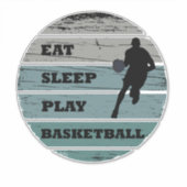 Eet slaap spelen basketbal  retro sticker (Voorkant)