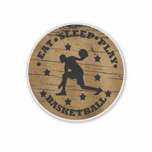 Eet slaap spelen basketbal speler sticker (Voorkant)