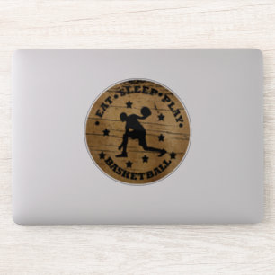 Eet slaap spelen basketbal  speler sticker