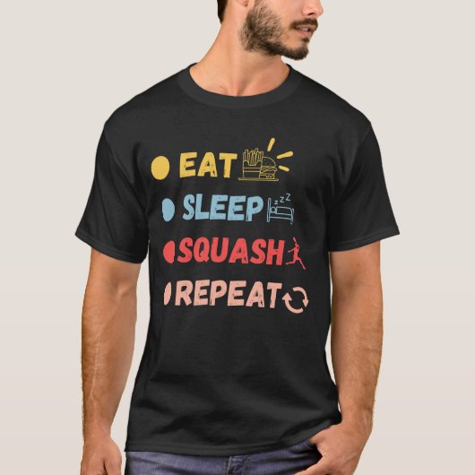 Eet Slaap Squash Herhaal Grappig Lover Spel Squash T-shirt (Voorkant)