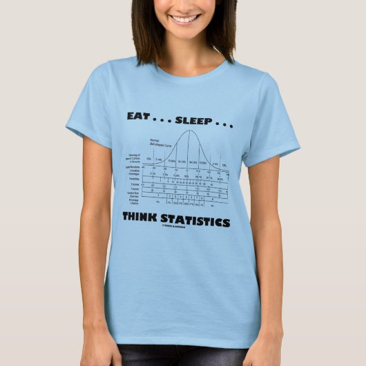 Eet... Slaap... Statistieken bedenken (Bell Curve) T-shirt (Voorkant)