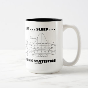 Eet... Slaap... Statistieken bedenken (Bell Curve) Tweekleurige Koffiemok