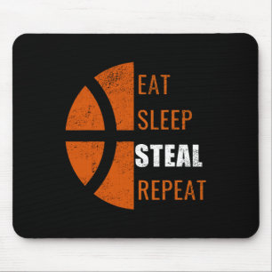 Eet slaap stelen Herhaal leuke basketbal Mannen Vr Muismat