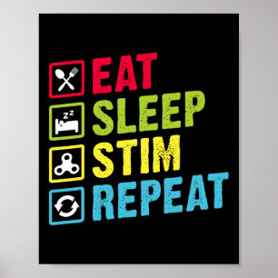 Eet Slaap Stim Herhaal Autisme Awareness Kinder Bo Poster