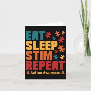 Eet slaap Stim Herhaal het stimuleren van autisme Kaart